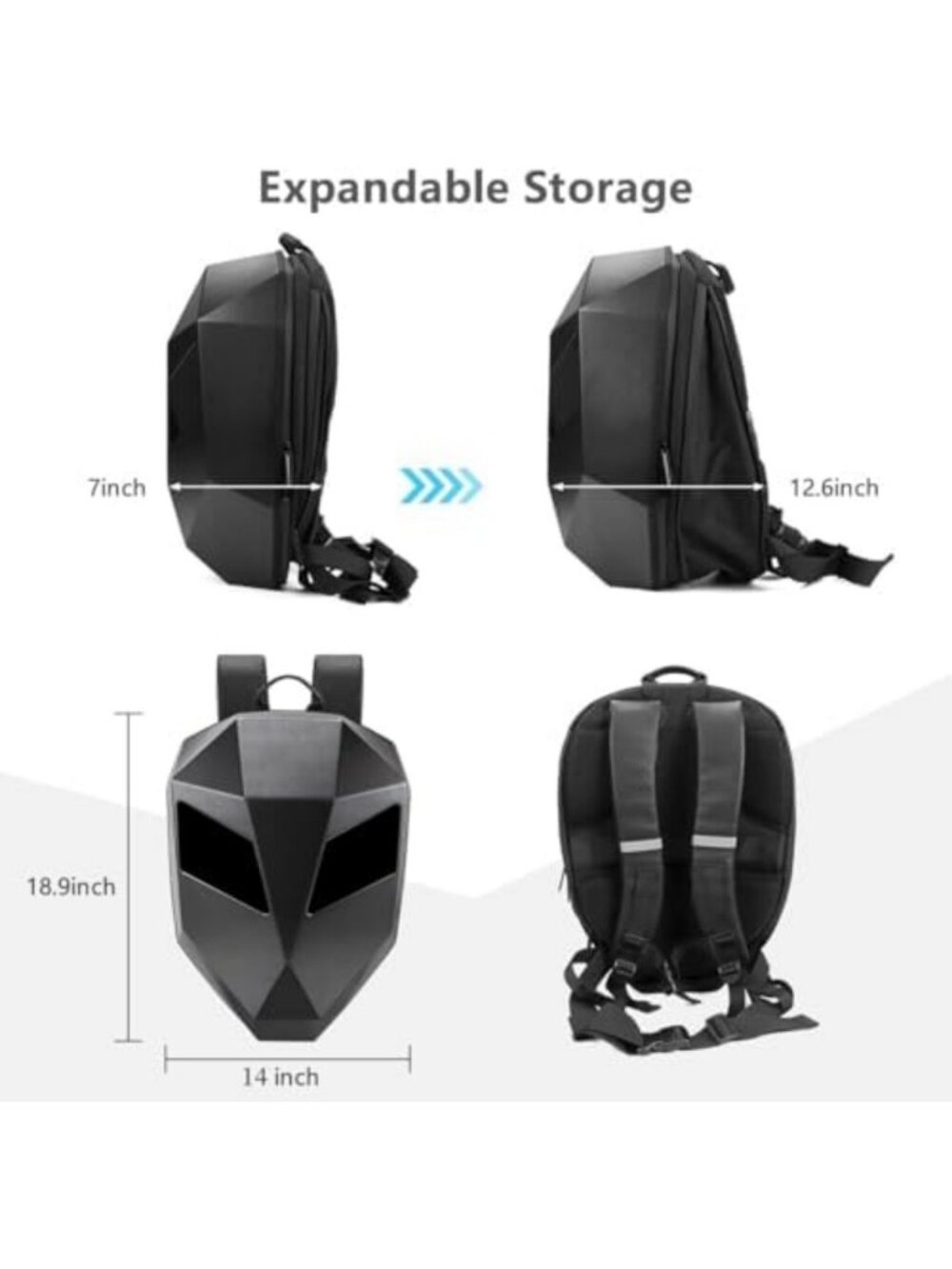 LED Motorcycle Backpack with App Control, Programmable Color Display, Waterproof - Picture 5 of 6
